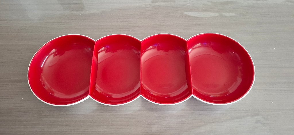 Tupperware allegra tapasschaal, Huis en Inrichting, Ophalen, Gebruikt, Rood, Schaal