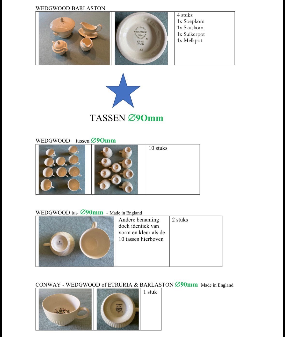 Wedgewood service, Huis en Inrichting, Keuken | Servies, Ophalen, Zo goed als nieuw, Wedgwood, Porselein