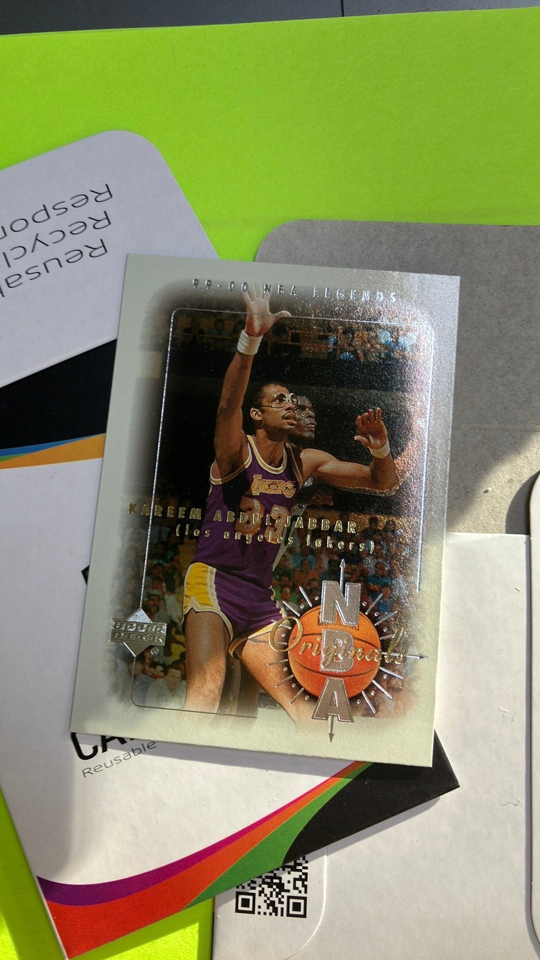 99-00 UD "NBA Legends "Kareem Abdul-Jabbar" #05, Verzenden, Zo goed als nieuw, Plaatje