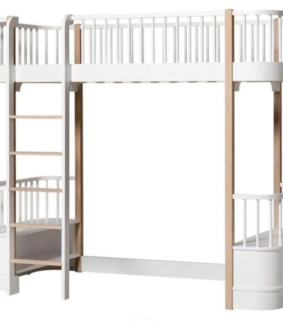 OLIVER FURNITURE ORIGINAL LOFT BED 90X200CM WHITE/OAK, Ophalen, Zo goed als nieuw, Hoogslaper