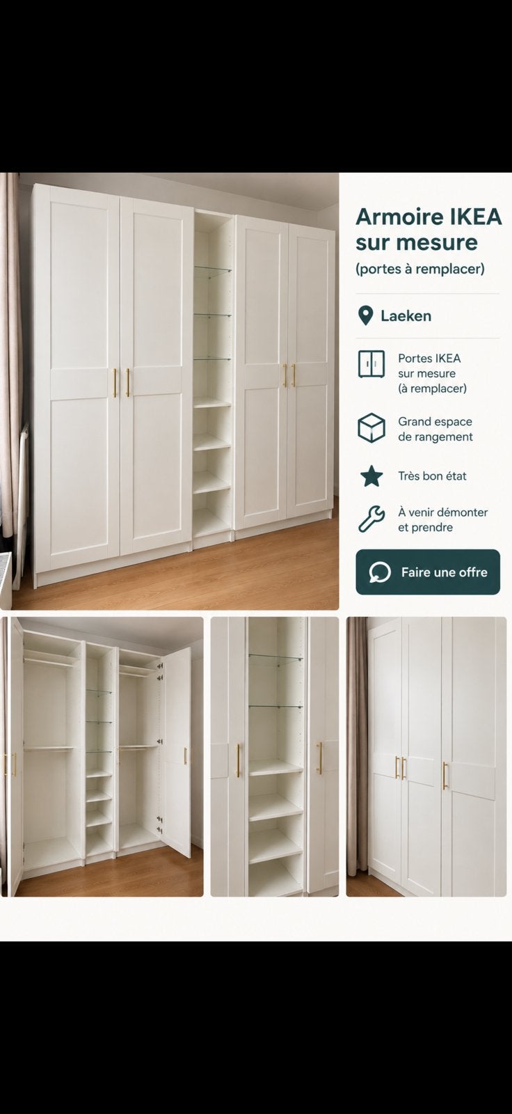 Armoire ikea, Maison & Meubles, Armoires | Penderies & Garde-robes, Enlèvement, Comme neuf