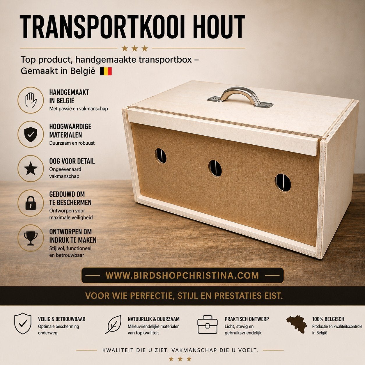 Transportkooi Hout, Dieren en Toebehoren, Vogels | Hokken en Kooien, Hout, Ophalen