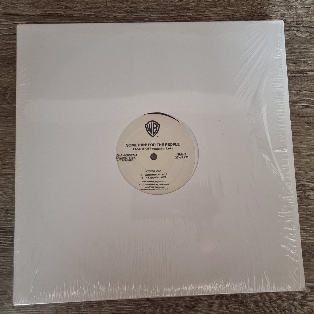 12" Somethin' For The People Featuring Luke – Take It Off, Cd's en Dvd's, Gebruikt, Promo, Ophalen of Verzenden, 12 inch