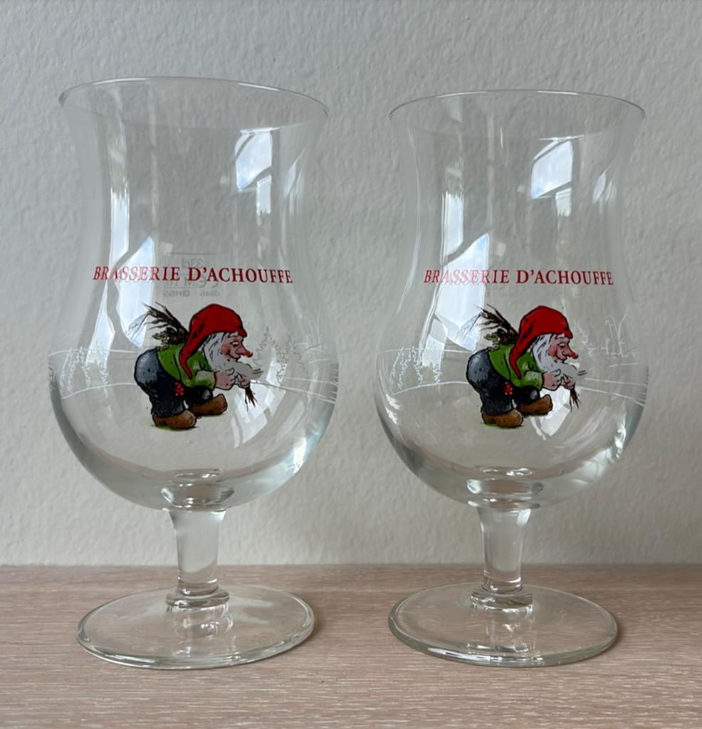 Brasserie d’Achouffe glazen - 2 stuks, Verzamelen, Biermerken, Ophalen of Verzenden, Nieuw, Glas of Glazen, Overige merken