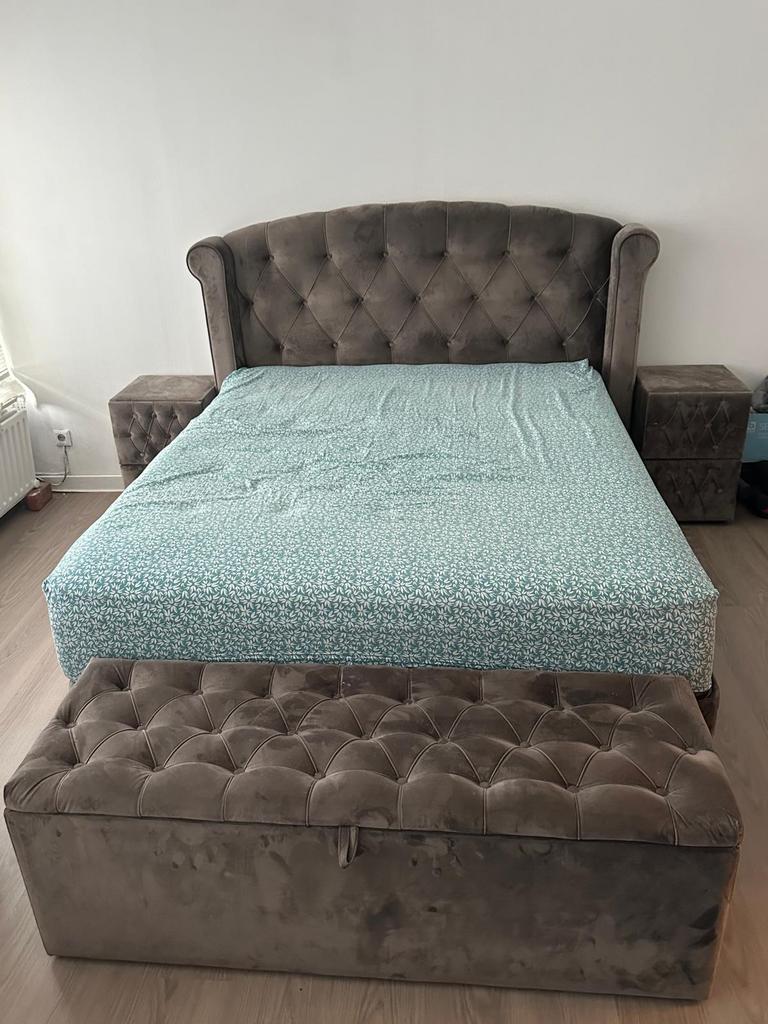 Chambre à coucher complète, 210 cm, Comme neuf, Enlèvement, Deux personnes