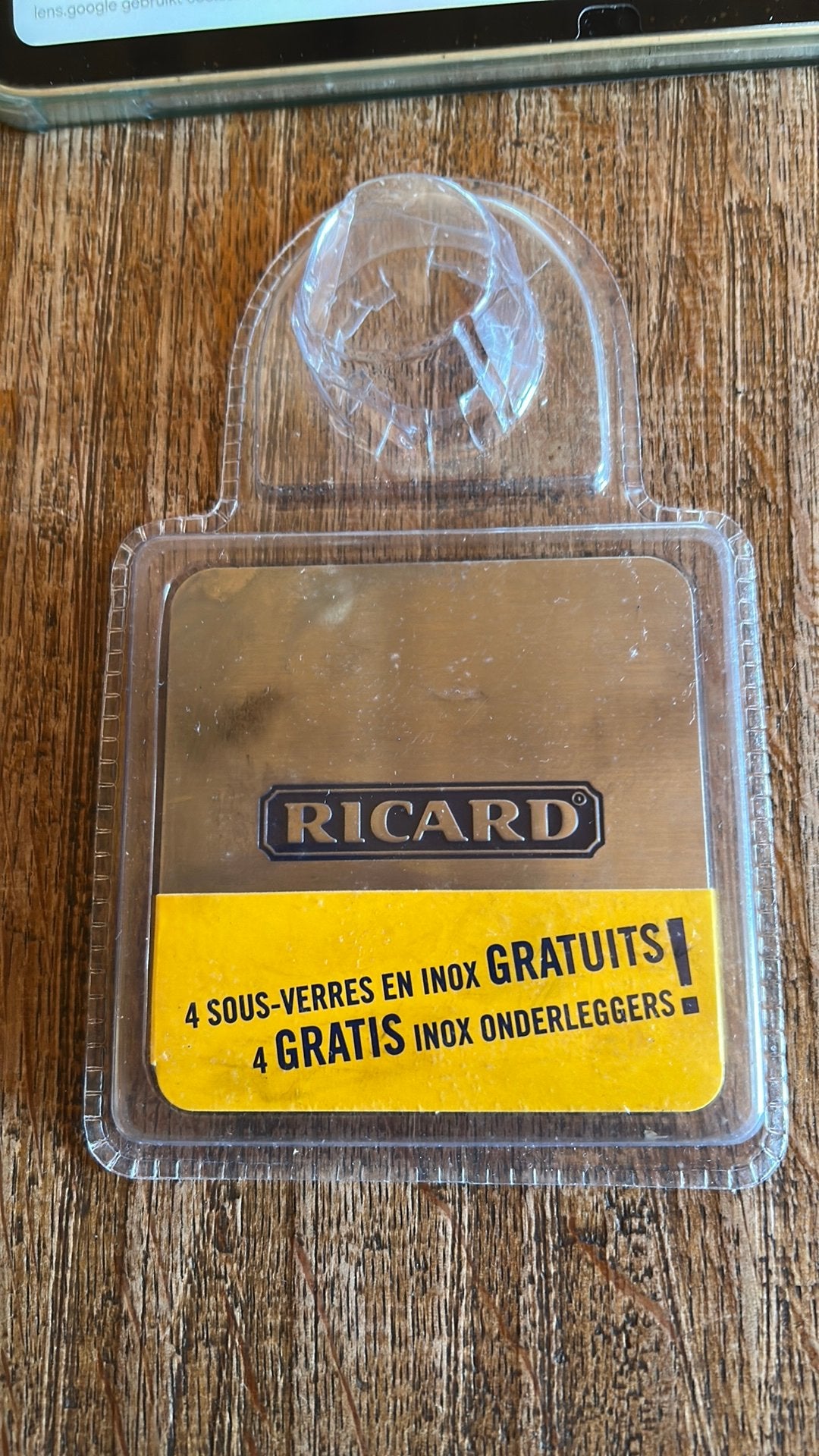 Set van 4 Ricard Inox onderleggers in sealed verpakking, Verzamelen, Ophalen of Verzenden, Verpakking