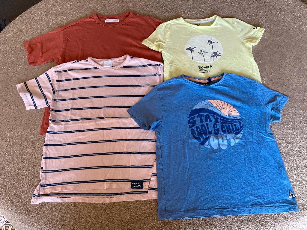 4 t-shirten (jongens) maat 128, 8 jaar, Enlèvement ou Envoi, Comme neuf, Taille 128