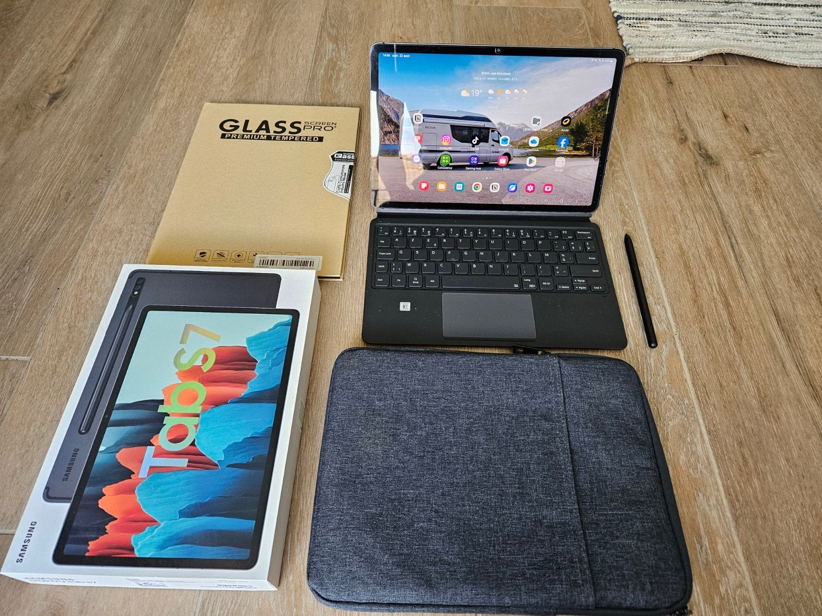 Samsung Galaxy Tab S7 128 Go Wi-Fi + S Pen + Clavier + Houss, Ophalen, Wi-Fi