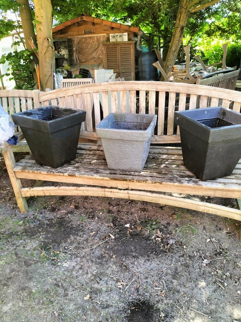 3 vierkante tabs lopende planten bakken bloempot buitenpot, Ophalen, Kunststof