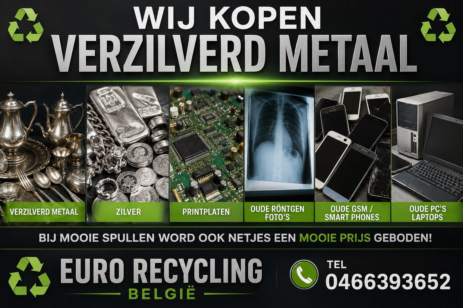 Wij kopen verzilverd en zilver en meer, Ophalen