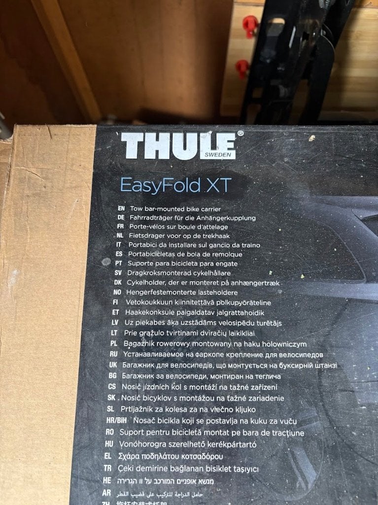 Thule easyfold XT, Auto diversen, Fietsendragers, Ophalen, Elektrische fiets, Zo goed als nieuw, 2 fietsen