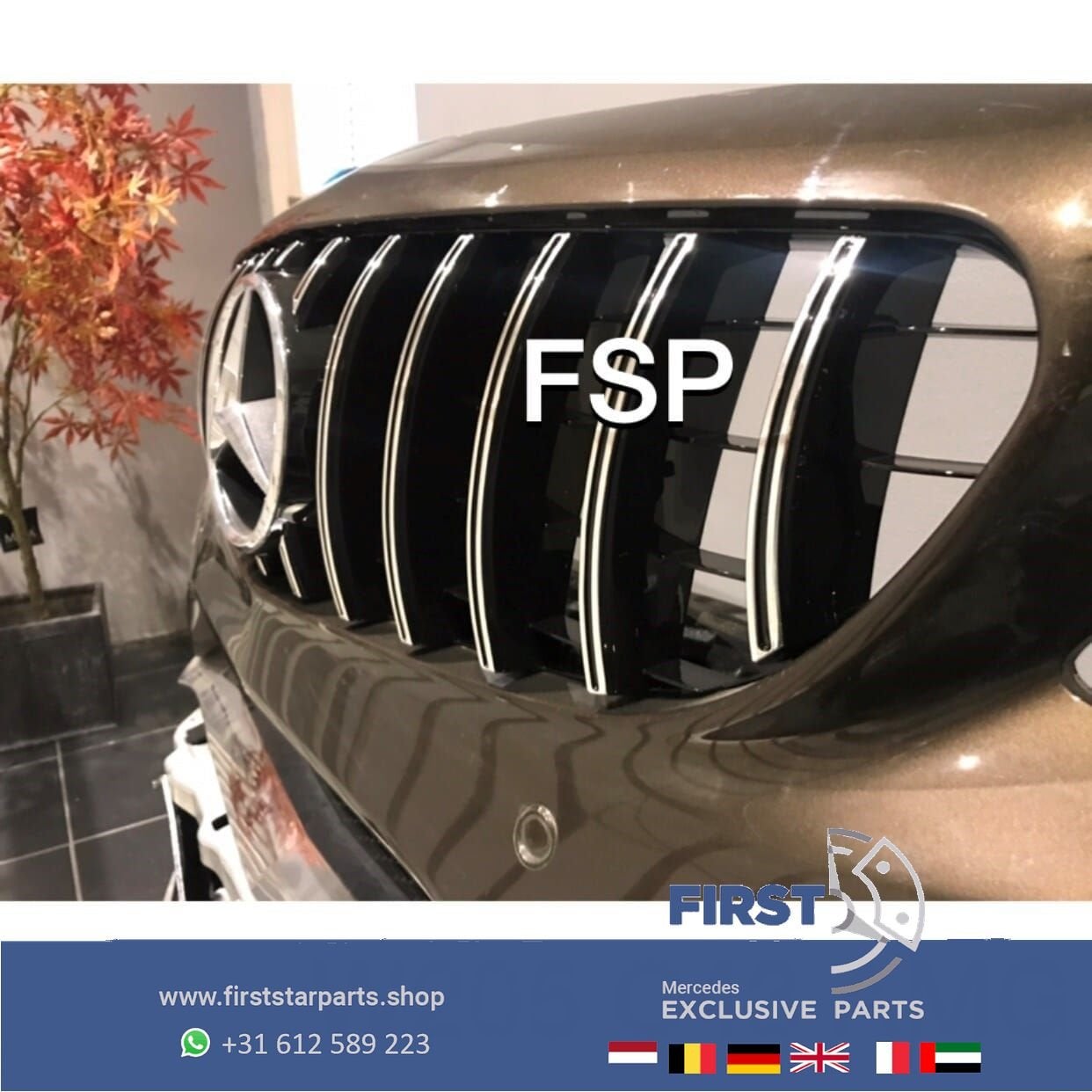 W205 C205 C43 AMG VOORBUMPER + GT GRIL BRUIN Mercedes C Klas, Utilisé, -, Avant, -