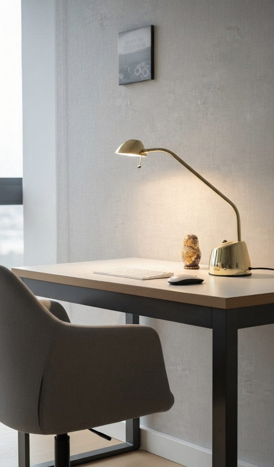 Gouden bureaulamp met 2 standen schakelaar, Doré, Enlèvement ou Envoi, Lampe de bureau, Comme neuf