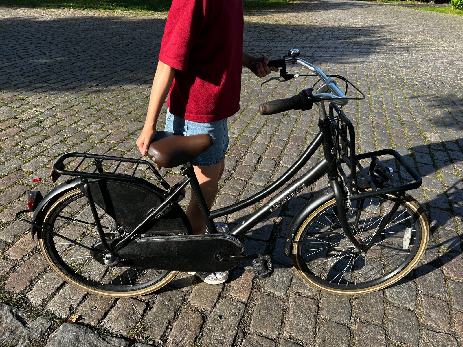 Popal Daily Dutch  24inch Meisjes Mat Zwart, Fietsen en Brommers, Ophalen, Terugtraprem, Gebruikt, 47 tot 50 cm
