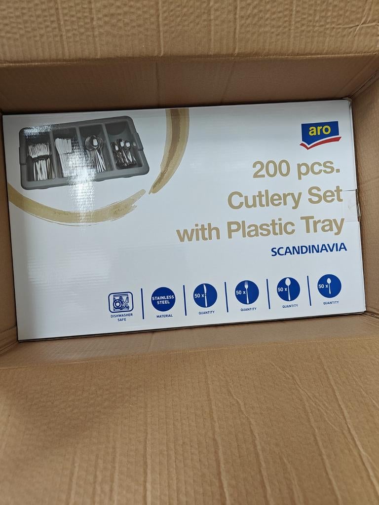 2x Nieuwe bestekset 200-delig met lade – RVS (Scandinavia), Huis en Inrichting, Keuken | Bestek, Ophalen, Bestekset