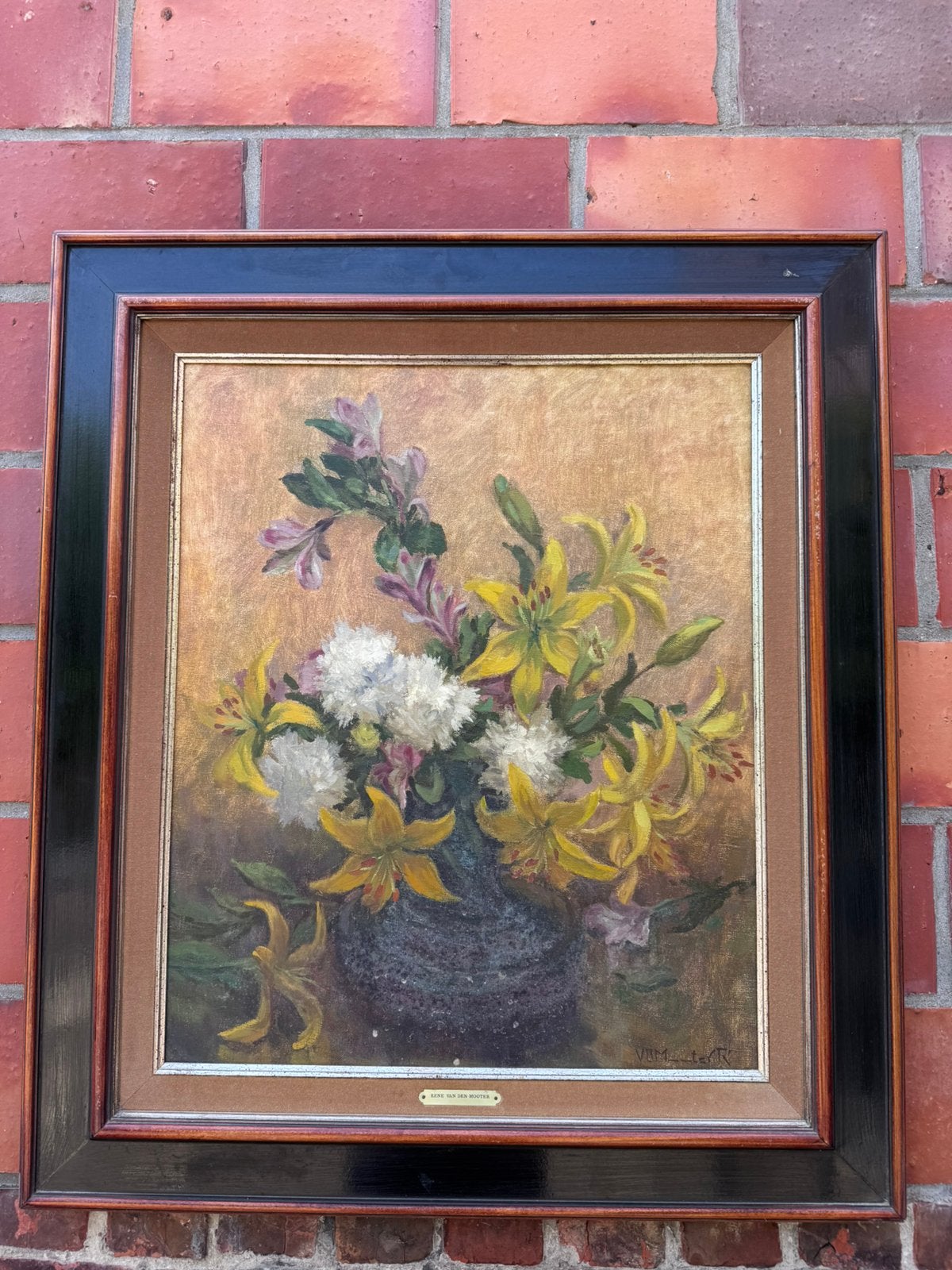 Origineel olieverfschilderij Rene Van den Mooter, Ophalen, Overige stijlen, Doek, Stilleven