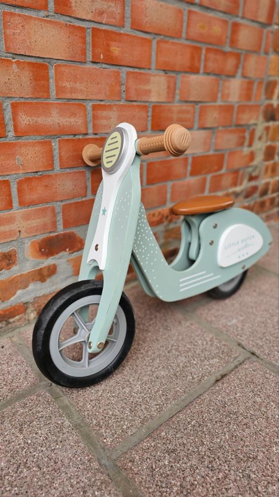 Houten loopfiets "Little Dutch" – Scooter model / Olijfgroen, Ophalen