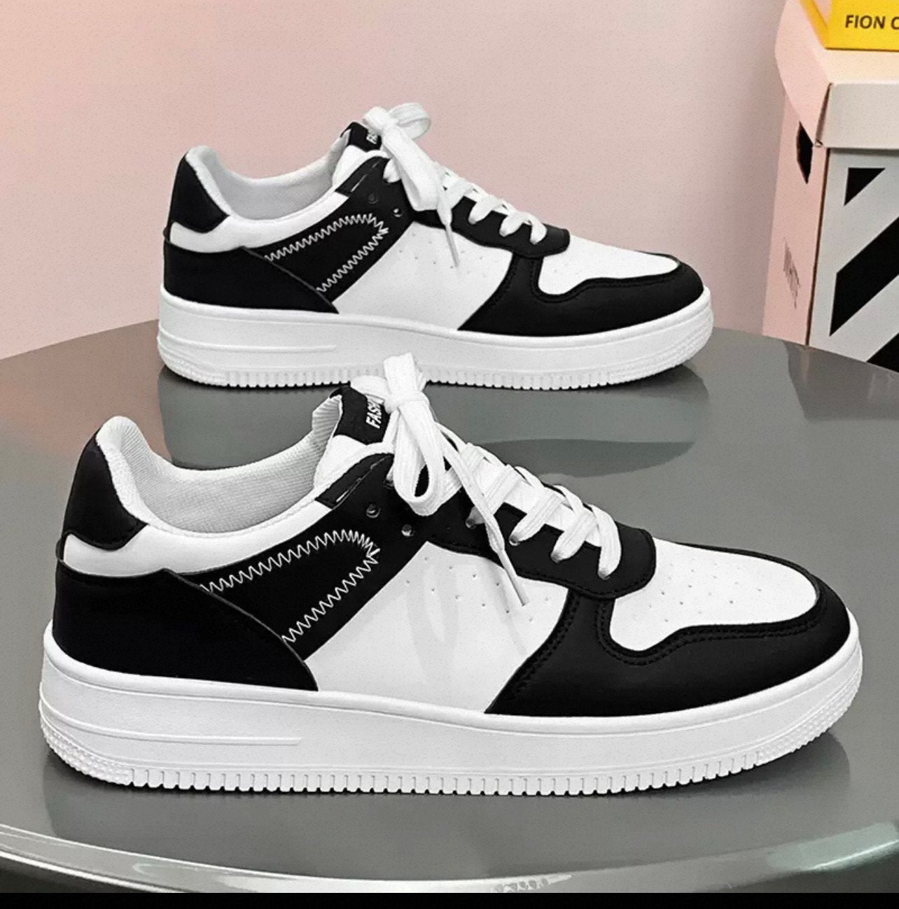 Nieuwe Zwart-Witte Fashion Sneakers, Ophalen, Nieuw, Boots