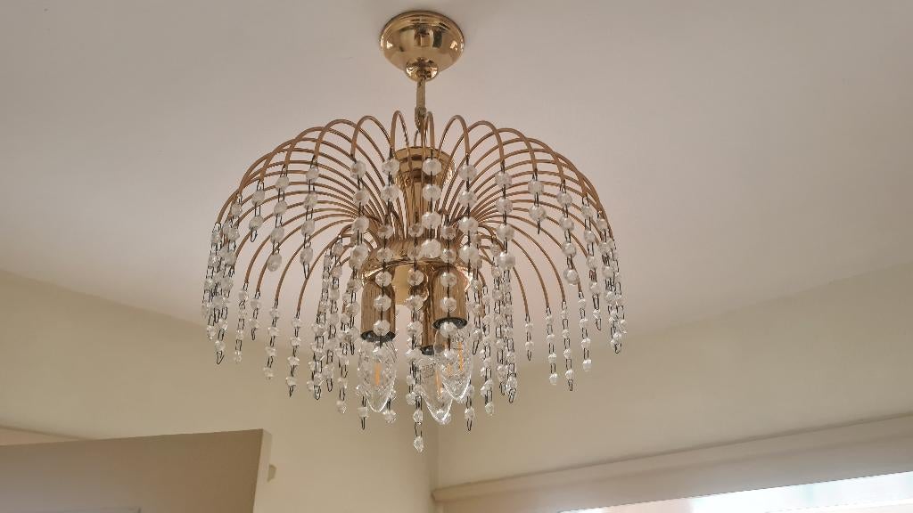 lustre cristal, Maison & Meubles, Enlèvement, Comme neuf, Verre, Vintage