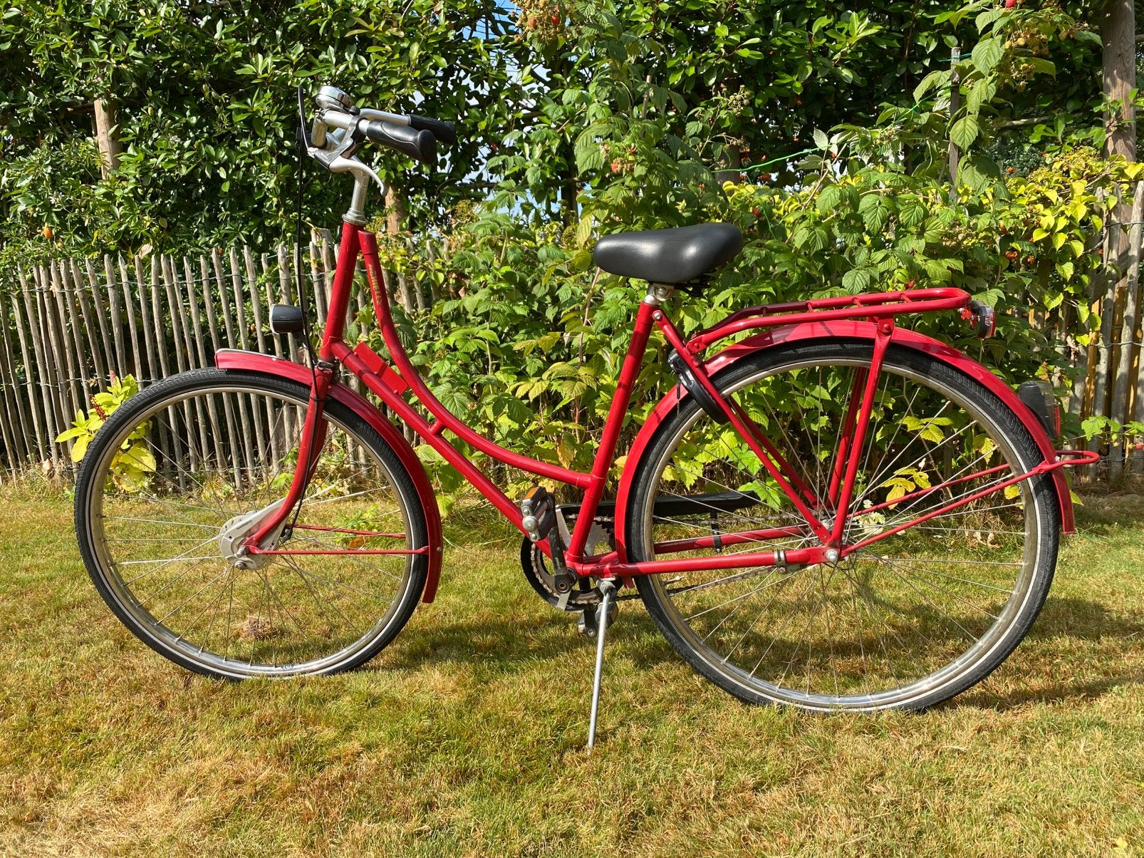 Damesfiets rood, Vélos & Vélomoteurs, Frein à rétropédalage, 53 à 56 cm, Enlèvement, Utilisé
