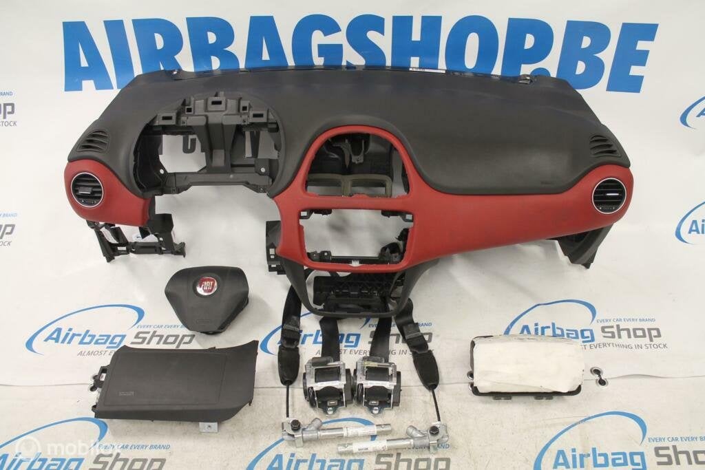 Airbag kit Tableau de bord rouge/noir Fiat Punto evo