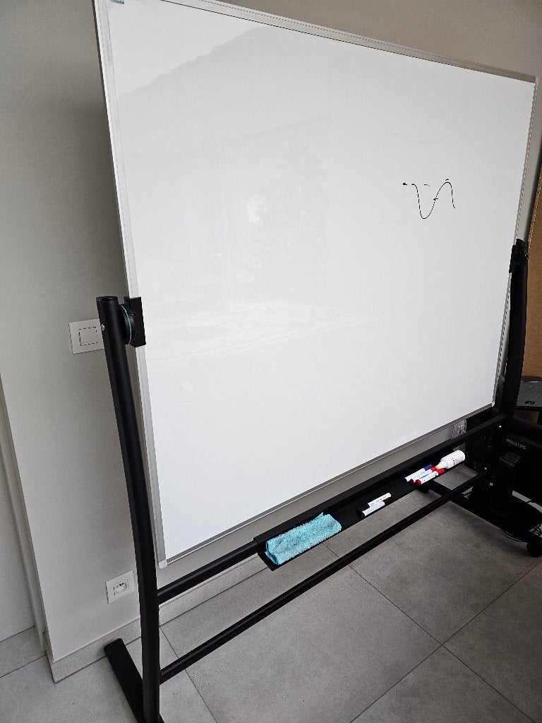 Groot magnetisch whiteboard op wieltjes, Ophalen, Gebruikt, Whiteboard