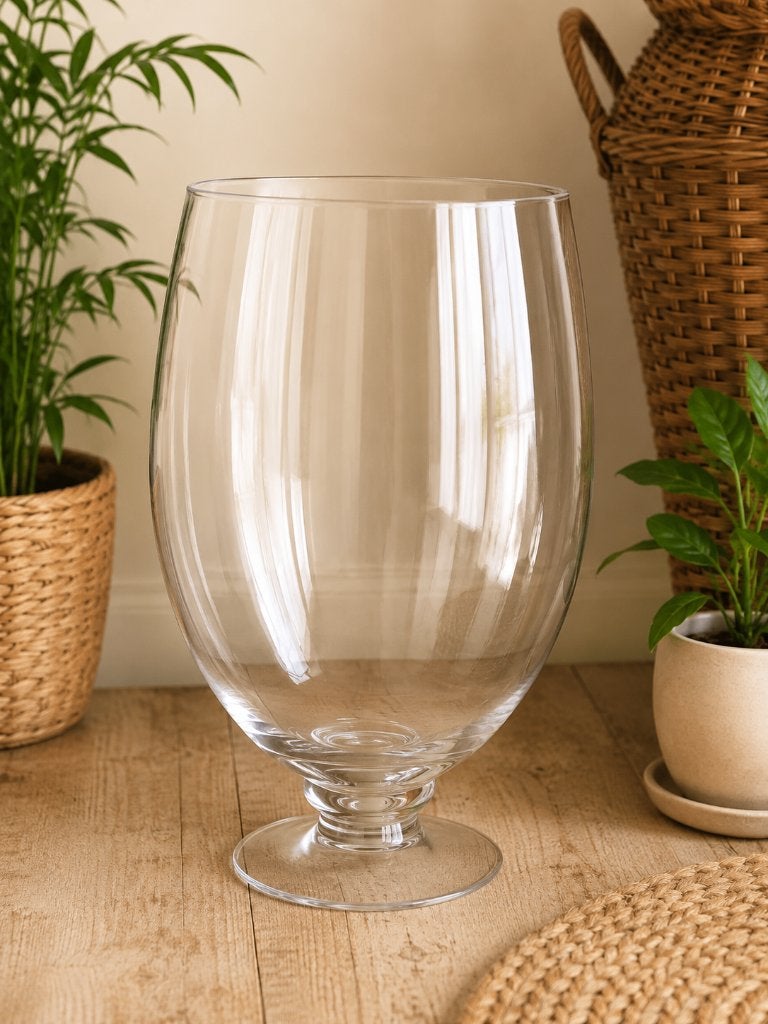 Grand vase en verre transparent, Huis en Inrichting, Woonaccessoires | Vazen, Zo goed als nieuw, Transparant, Glas, Ophalen