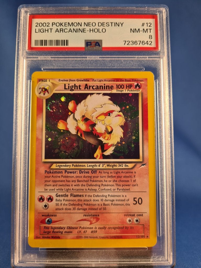 Light Arcanine 12/105 - Neo Destiny (PSA 8), Verzenden, Gebruikt