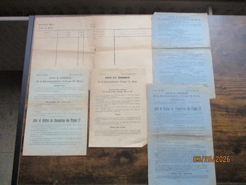 MONS 14-18 Lot de documents, Collections, Objets militaires | Général, Envoi