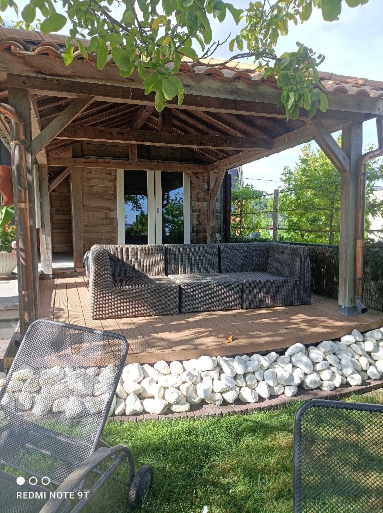 hardhouten eikenhouten terrasoverkapping, Tuin en Terras, Overkappingen, Ophalen, Zo goed als nieuw, Overige typen