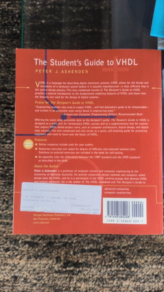 The Student's Guide to VHDL, Programmeertaal of Theorie, PETER J. ASHENDEN, Ophalen of Verzenden, Zo goed als nieuw