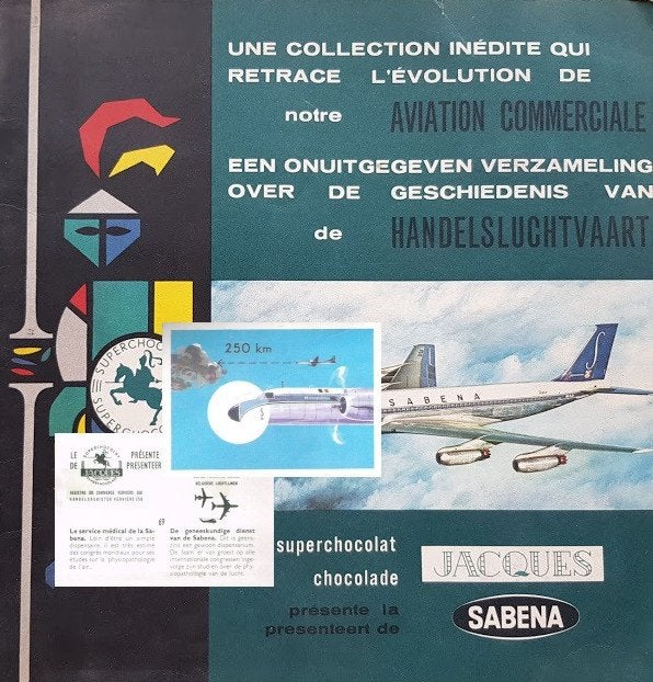 Sabena - Jacques - 1963 - 174 stickers, Ophalen of Verzenden, Zo goed als nieuw, Bedrijf of Vereniging
