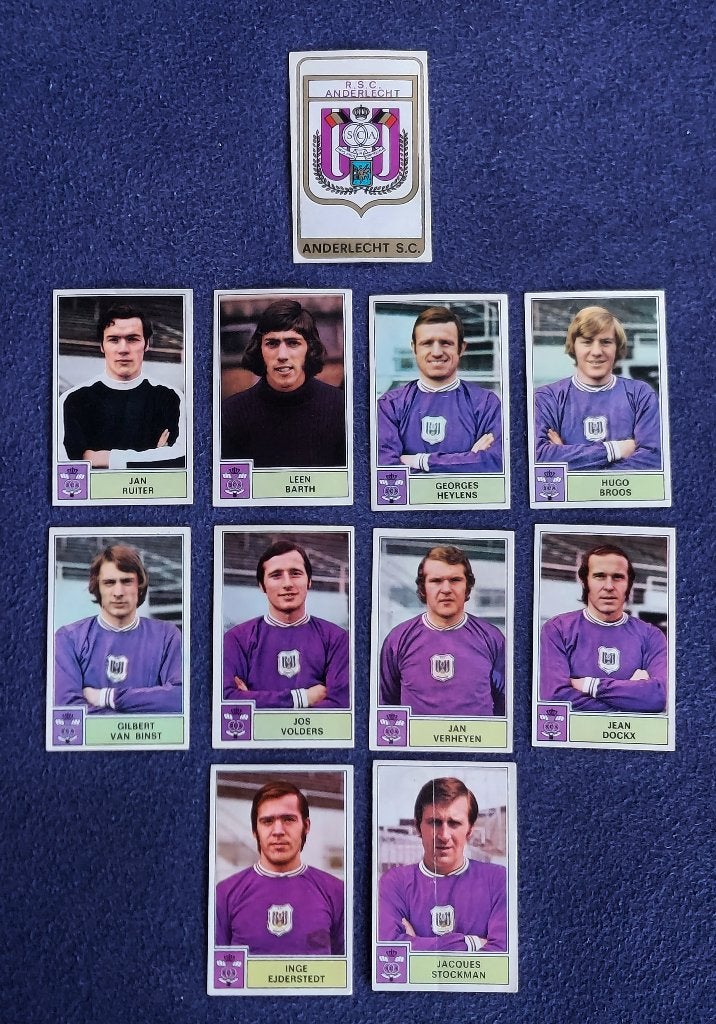11 versch. Panini stickers voetbal ' FB 1972 - Anderlecht ', Enlèvement ou Envoi, Neuf, Affiche, Image ou Autocollant