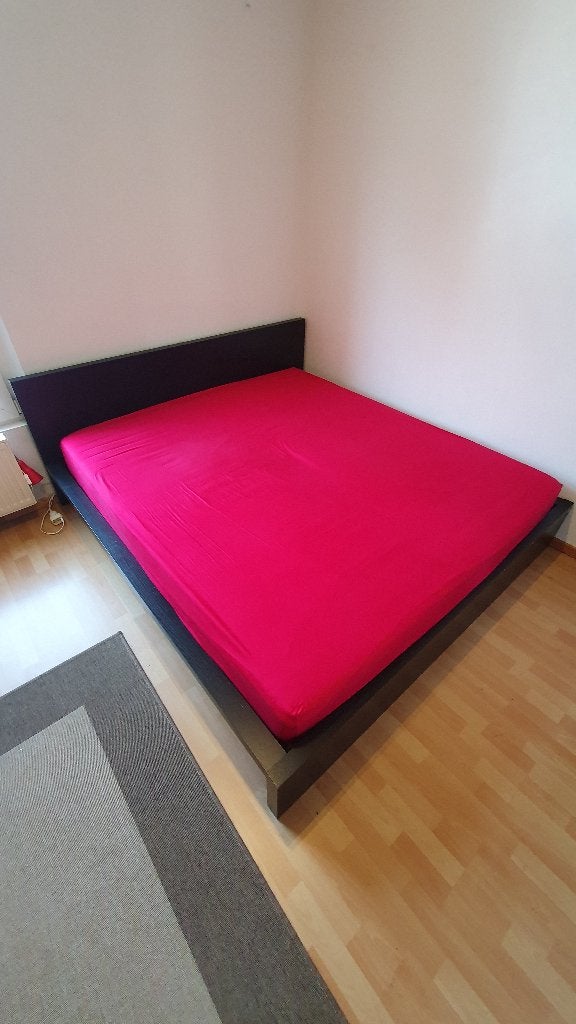 Tweepersoonsbed, Huis en Inrichting, Slaapkamer | Bedden, Gebruikt, Tweepersoons, Overige maten, 210 cm, Hout, Zwart, Verstelbaar