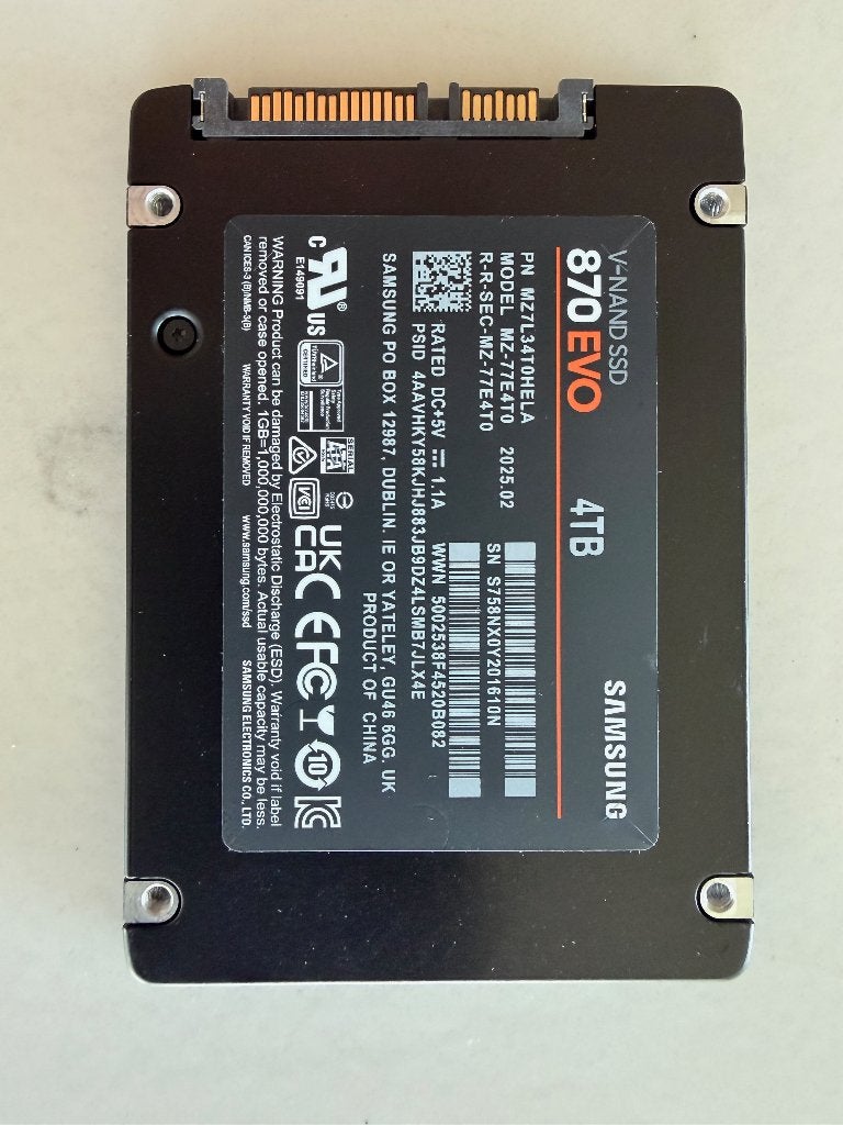 Samsung 870 EVO 4TB SSD - check geheugenprijzen!, Neuf, Enlèvement ou Envoi, SSD, Desktop