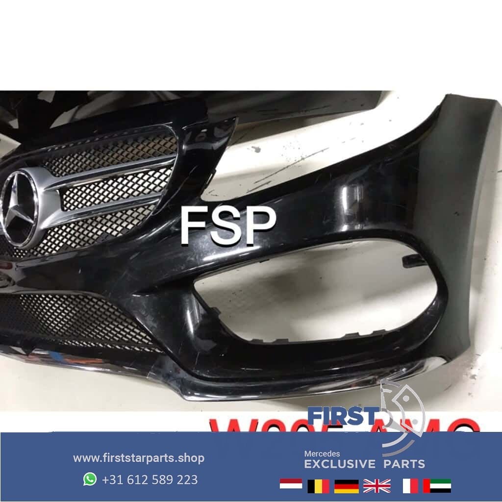 W205 C43 AMG Voorbumper zwart + gril + onderlip C Klasse 201, Utilisé, -, Avant, -