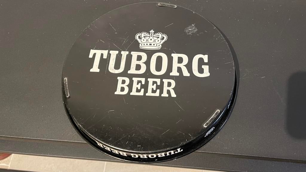 Tuborg plateau., Ophalen of Verzenden, Gebruikt, Reclamebord, Plaat of Schild