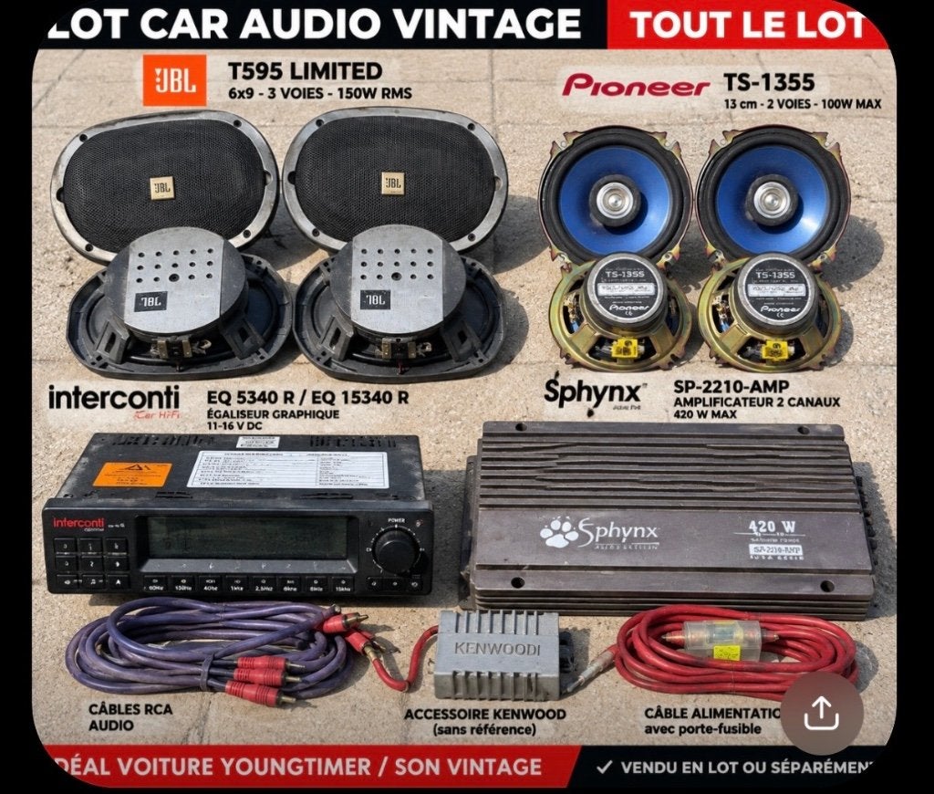 Car Audio Set –JBL T595 Limited /Pioneer/ Sphynx /Interconti, Auto diversen, Ophalen, Gebruikt