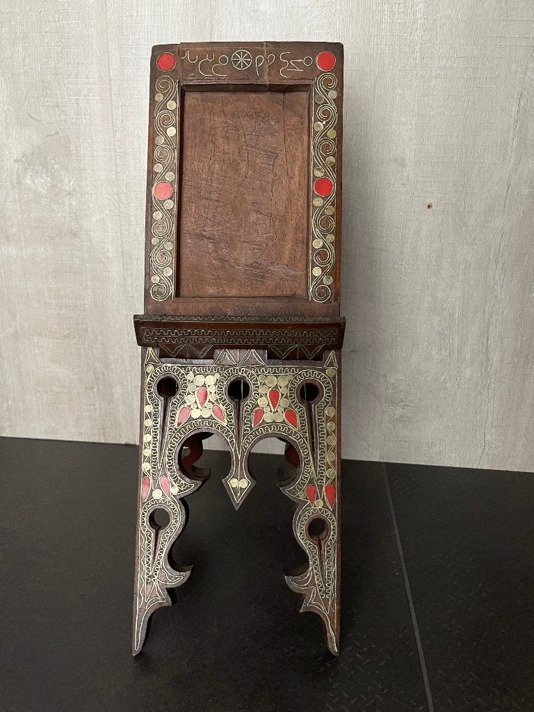 Petit porte coran en bois marqueté vintage, Enlèvement ou Envoi
