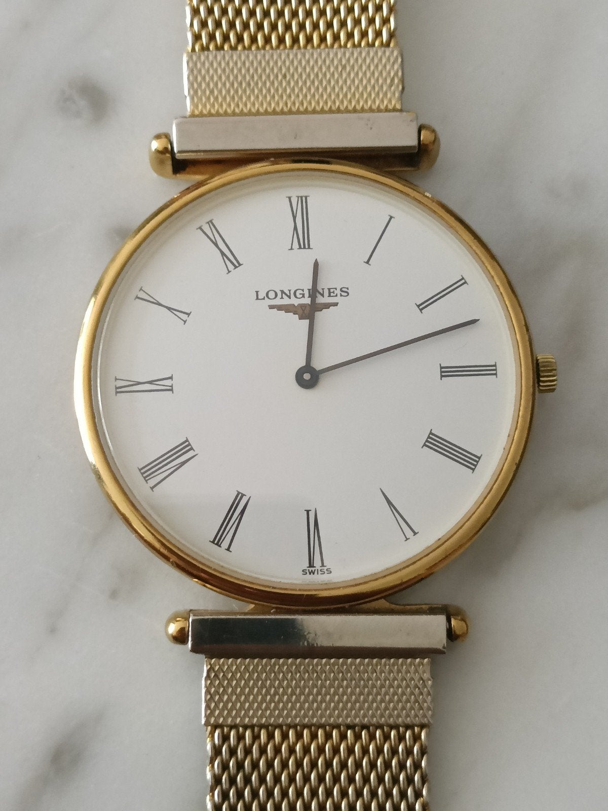 Longines Grande Classique plaqué or 18K. Verre saphir 33mm, Or, Or