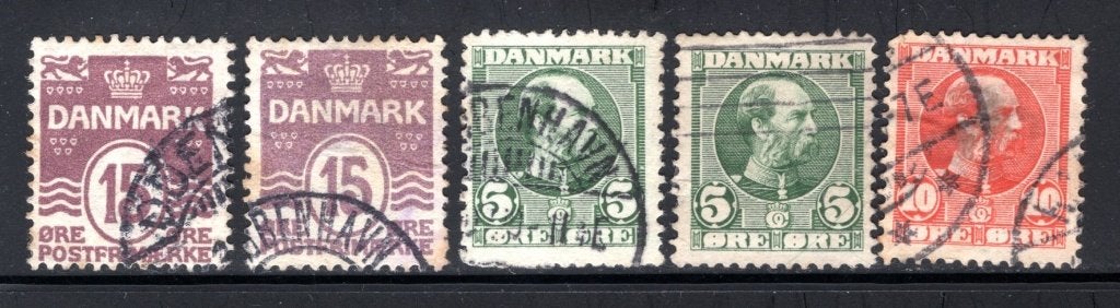DANEMARK Lot, année 1905, estampillé, Envoi, Danemark, Affranchi