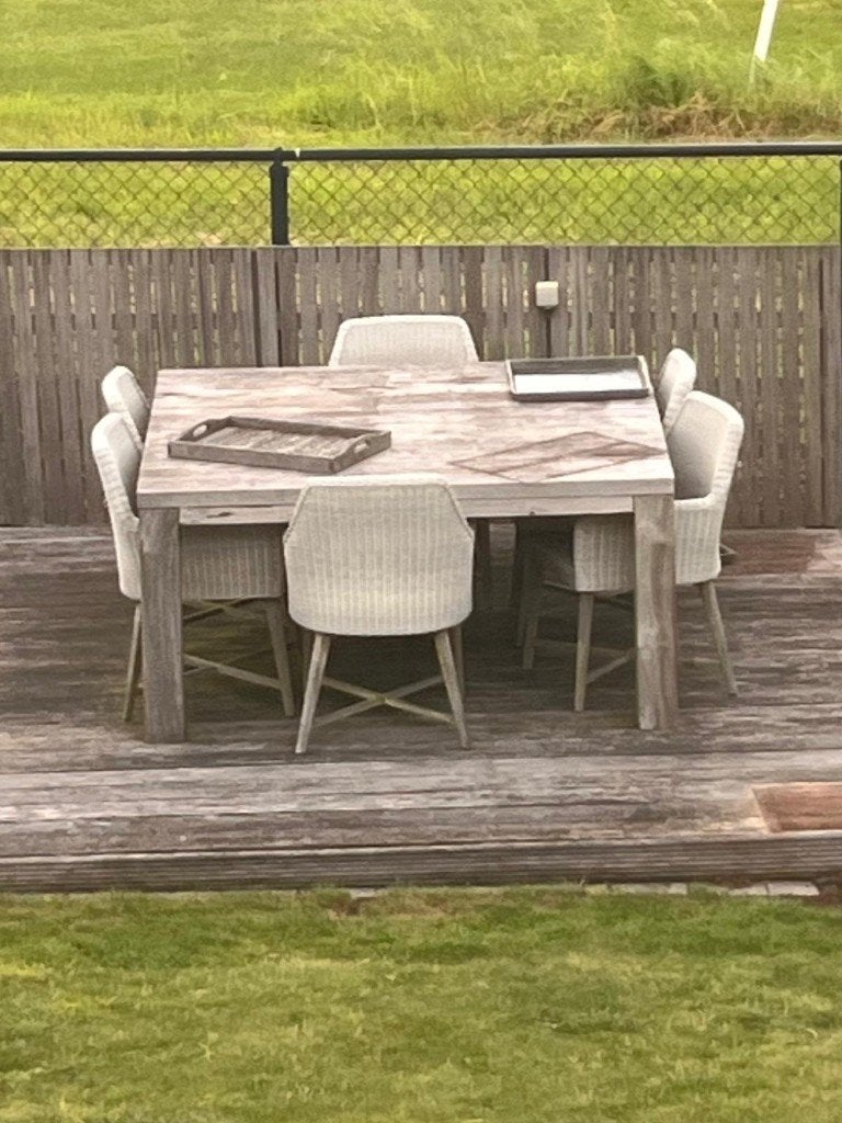 Tuinmeubel: tafel + 6 stoelen, Ophalen, Gebruikt, 6 zitplaatsen, Tuinset
