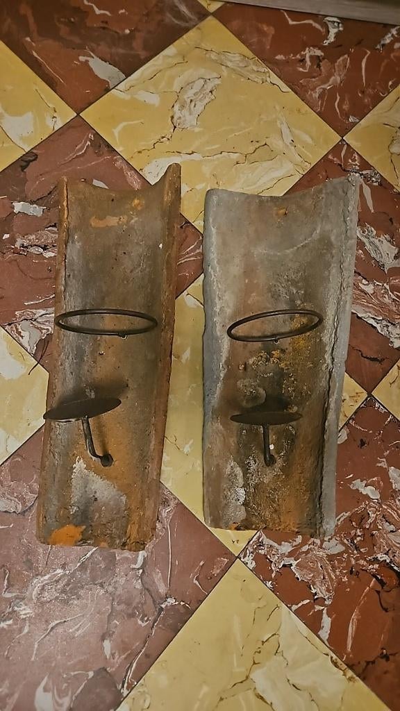 Mooie brocante muur wand kandelaar, Ophalen