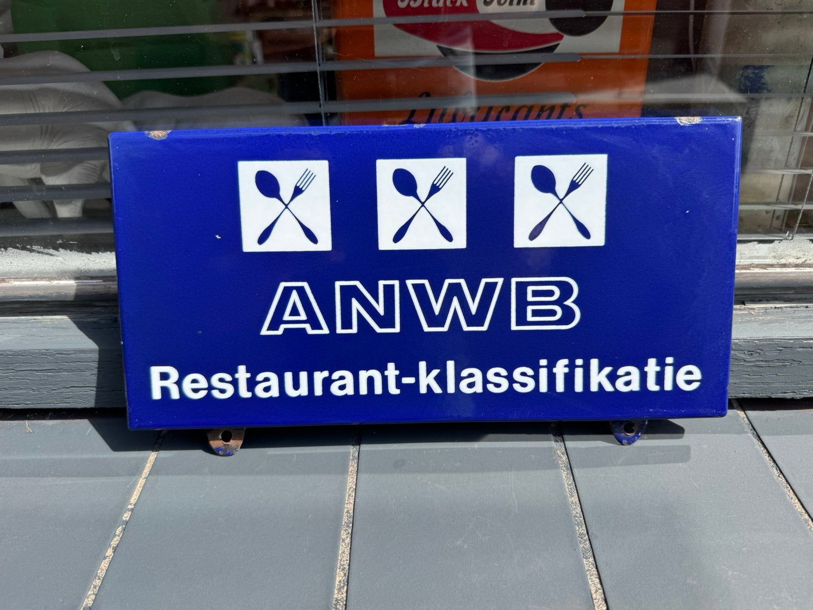Panneau publicitaire en émail ANWB, Antiquités & Art, Antiquités | Email, Enlèvement ou Envoi