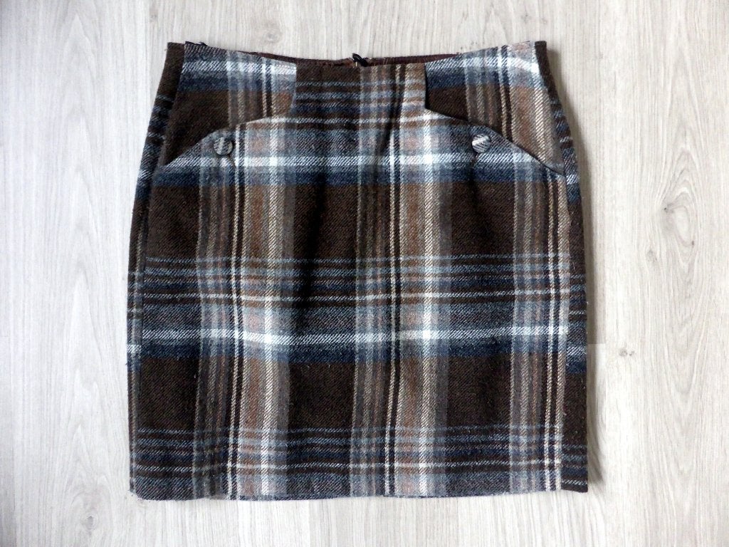 Bruine geruite rok 36 Tom Tailor, Kleding | Dames, Bruin, Zo goed als nieuw, Maat 36 (S), Boven de knie