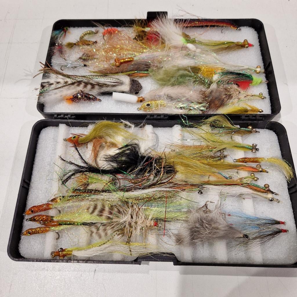 Zeeforel , zeebaars , schrimp fly vliegen in doos , 54 stuks, Enlèvement ou Envoi