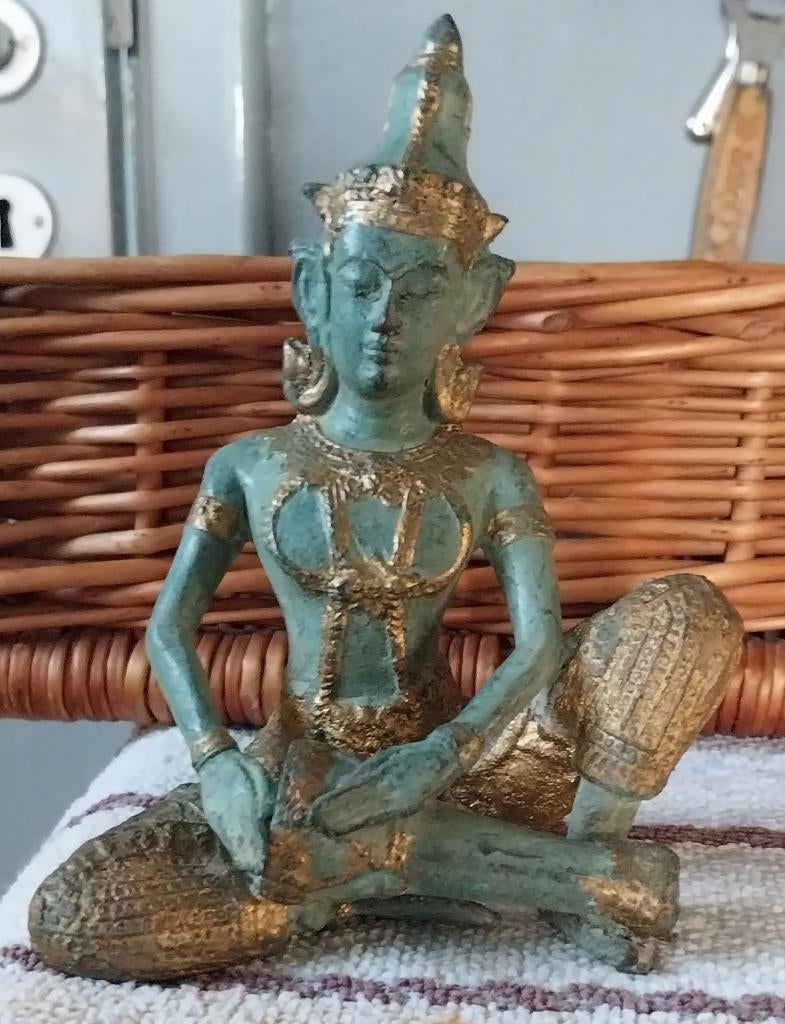 Oude Tempelwachter Thailand,Muziekant,brons Boeddha,Buddha,,, Huis en Inrichting, Ophalen, Zo goed als nieuw