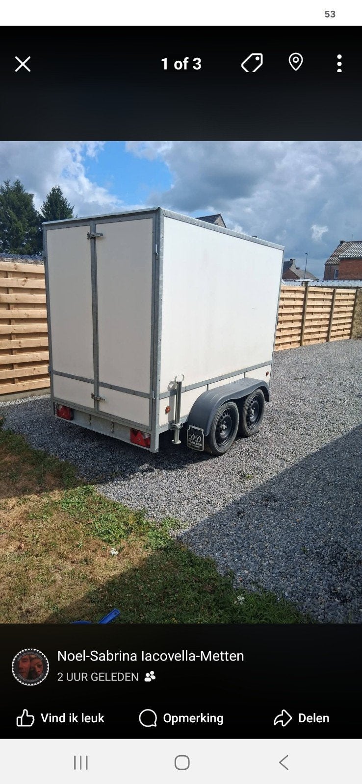 Dichte remork, Auto diversen, Aanhangers en Bagagewagens, Ophalen