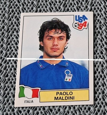 Coupe du monde Panini, États-Unis 94/Paolo Maldini/Red Back, Envoi, Neuf, Affiche, Image ou Autocollant