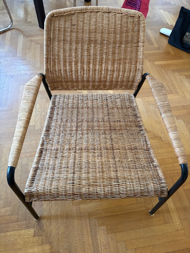 Fauteuil en rotin/osier tressé – comme neuf, Maison & Meubles, Enlèvement, Comme neuf, Métal